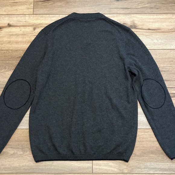 Men's Perry Ellis Sweater SZ Small Merino Wool Blend Gray Pullover V Neck - Picture 12 of 12